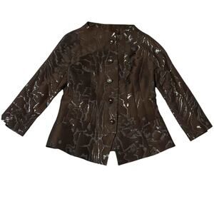 NWT Escada Jacket - Black Metallic 3/4 Sleeve - Size 10